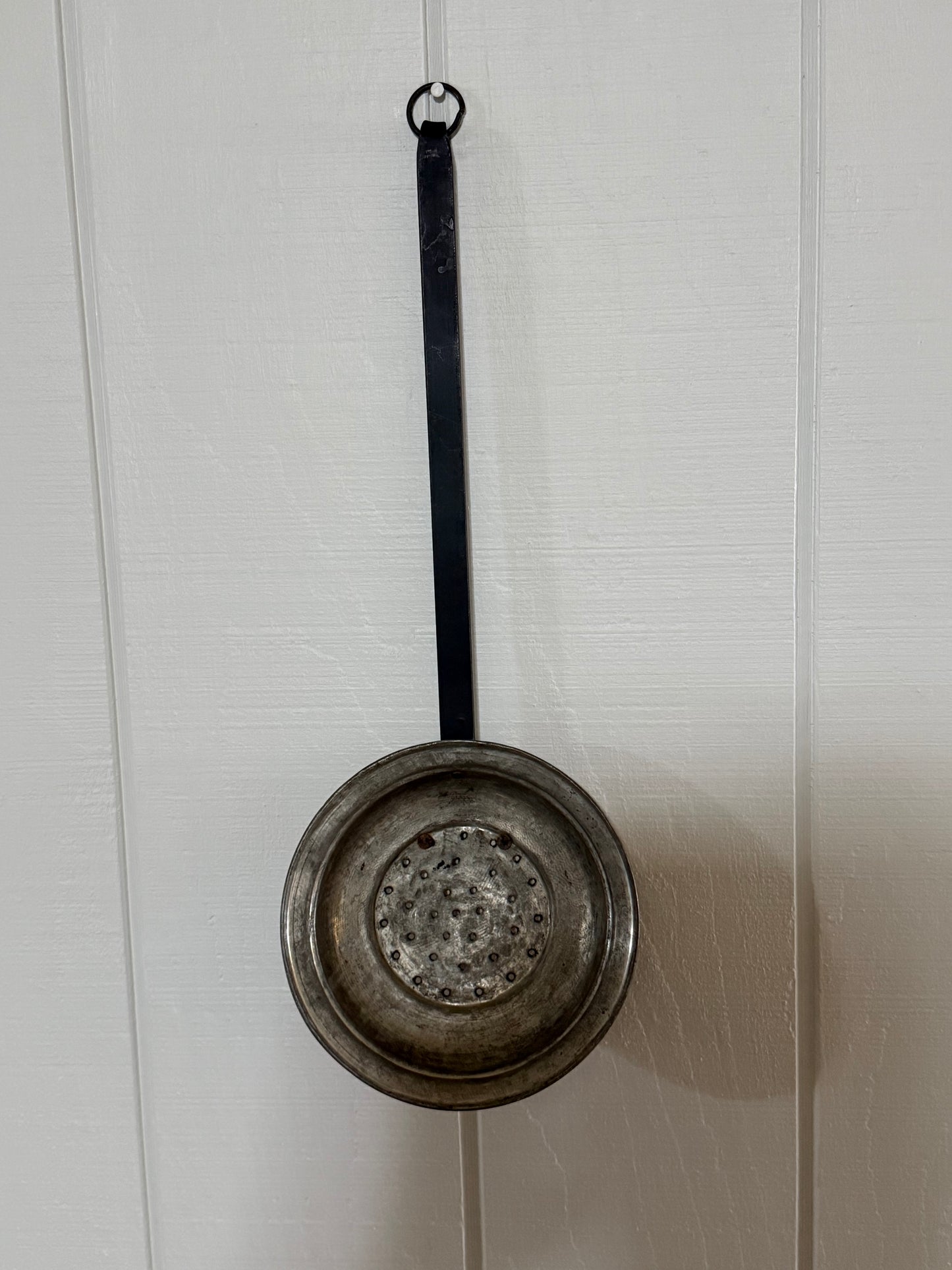 Antique Hammered Oversized Copper Ladle with Iron Handle