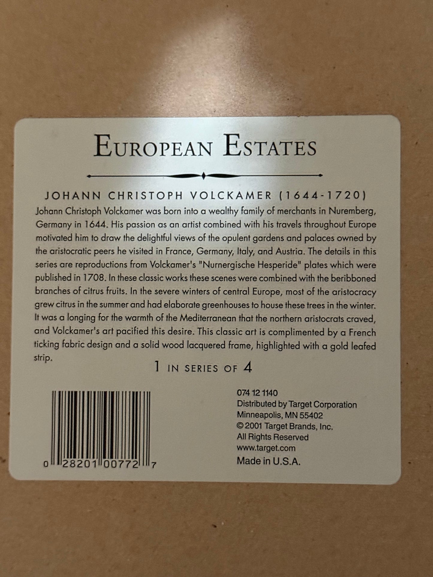 European Estates #1 Framed Print with Ticking Stripe Mat