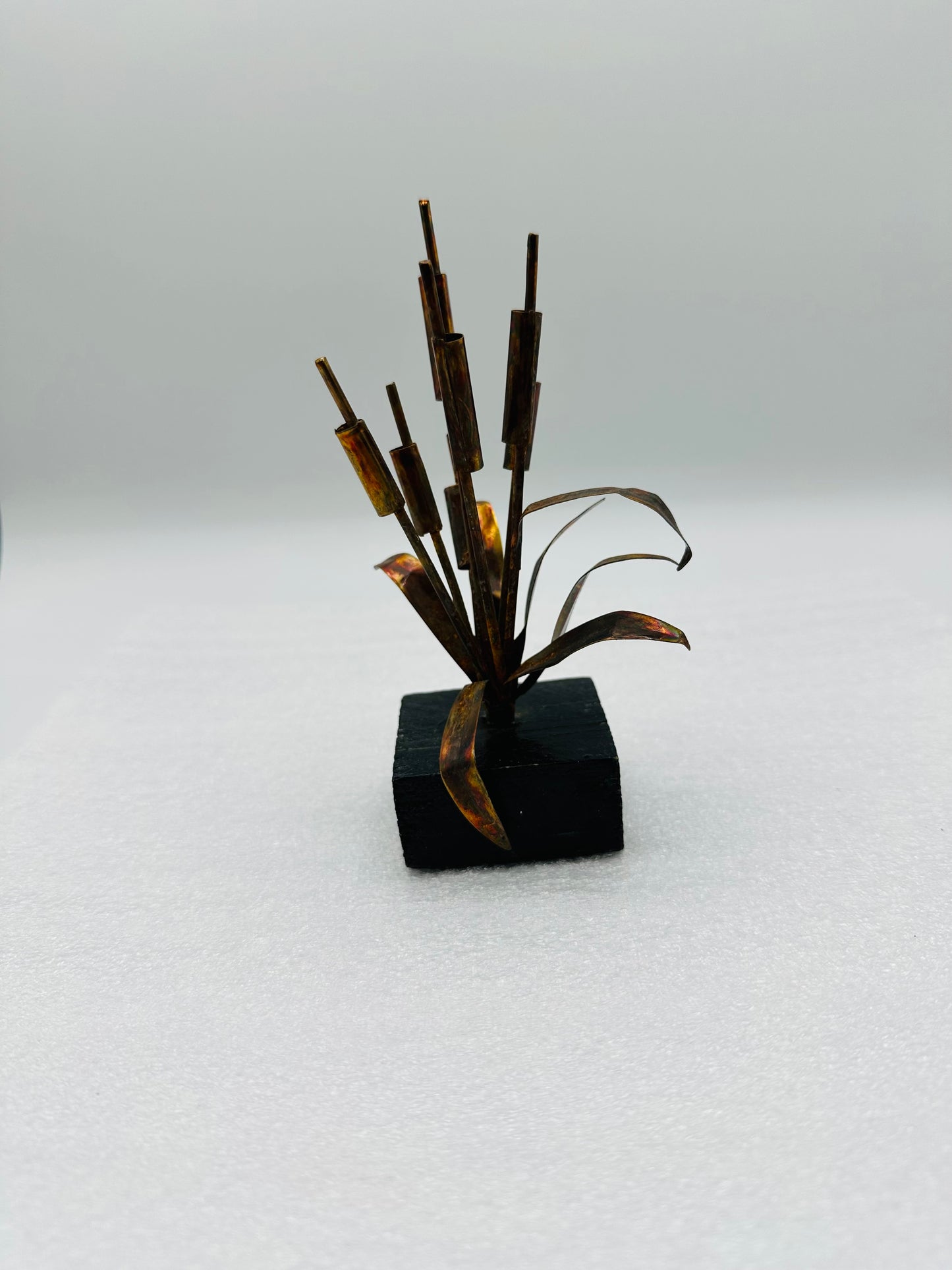 Mid century Brutalist Brass Cattails