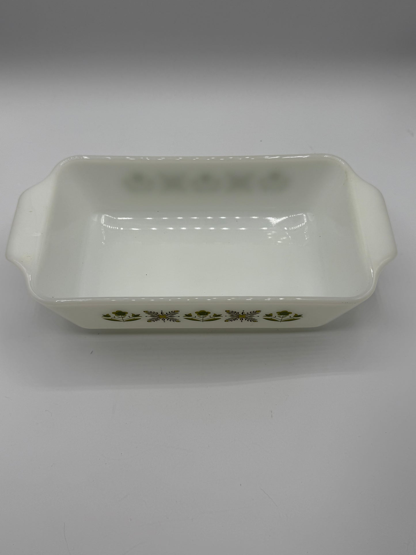 Vintage Anchor Hocking Green Meadow Casserole Dish