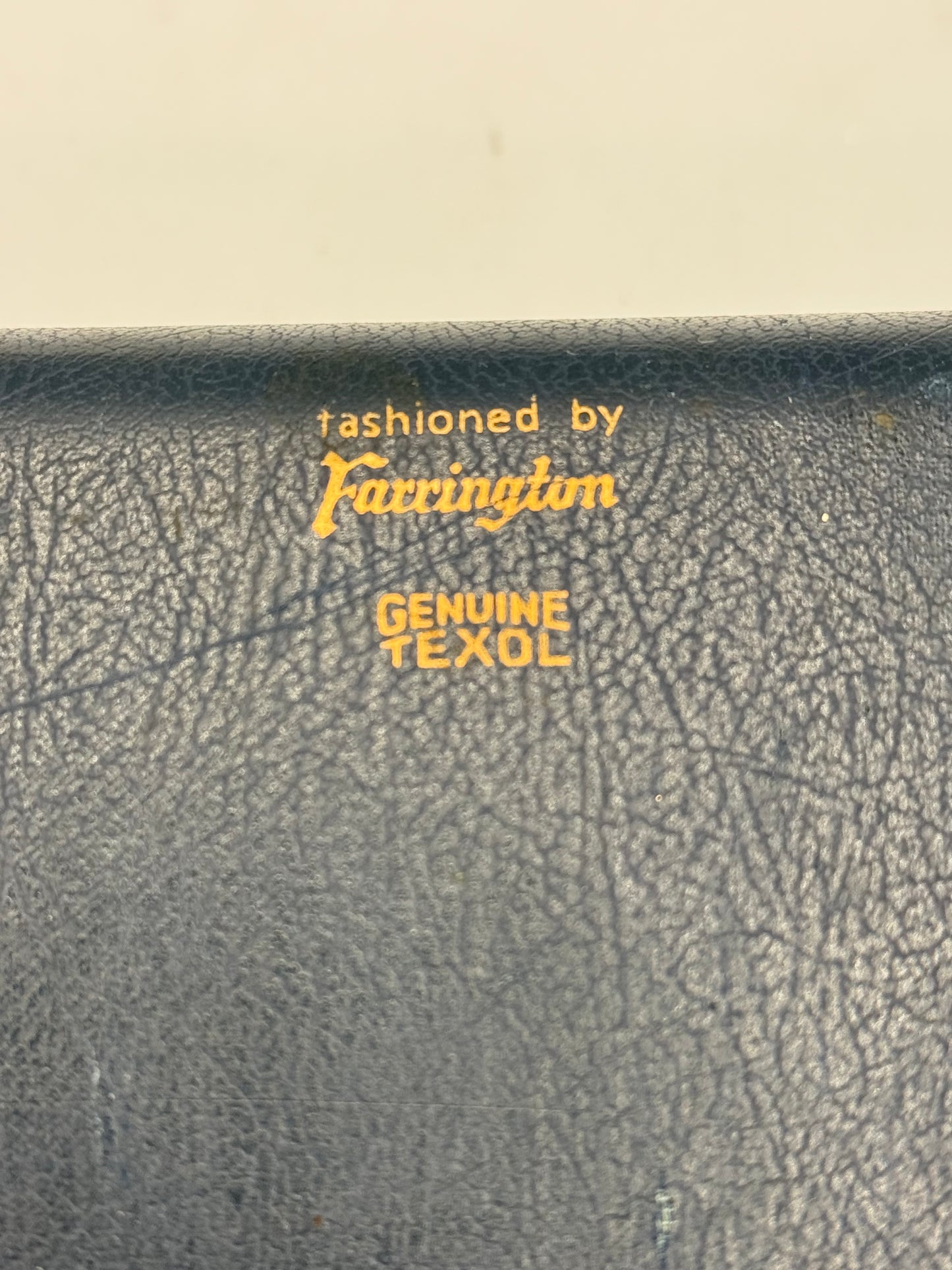 Vintage Blue Retanned Leather Farrington Jewelry Box