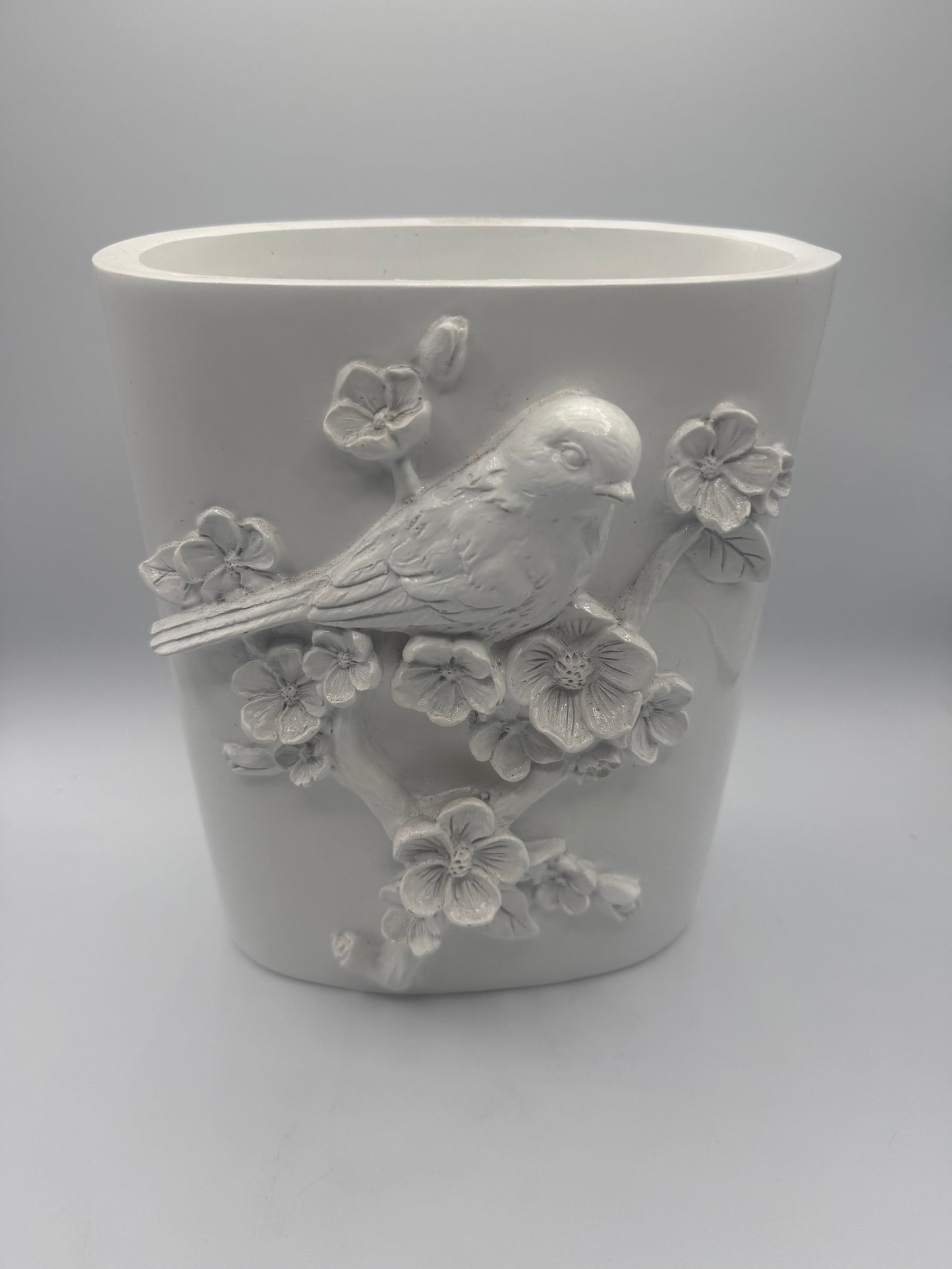 Bird on Branch Oval Vase