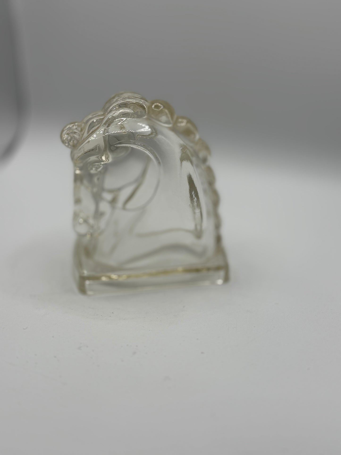 Vintage Federal Clear Glass Horse Head Bookend