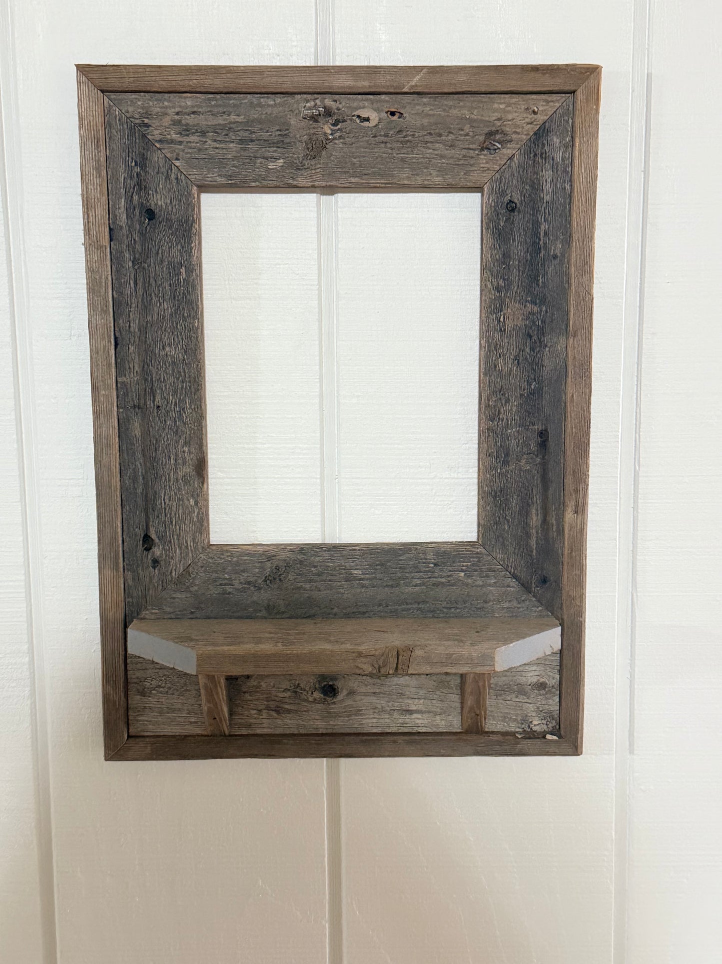 Barn Wood Picture Frame and Shelf