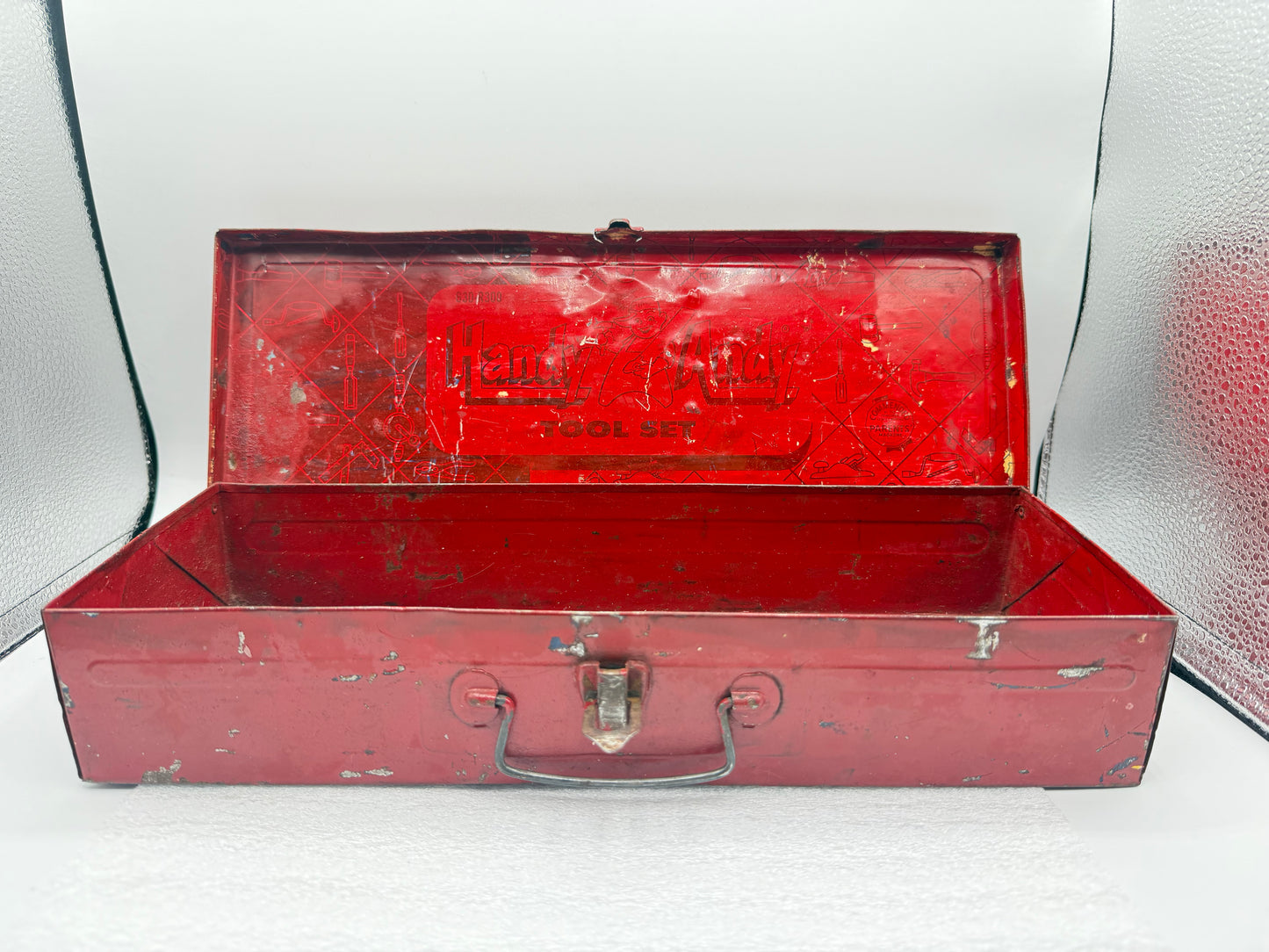Vintage Red Metal Tool Box