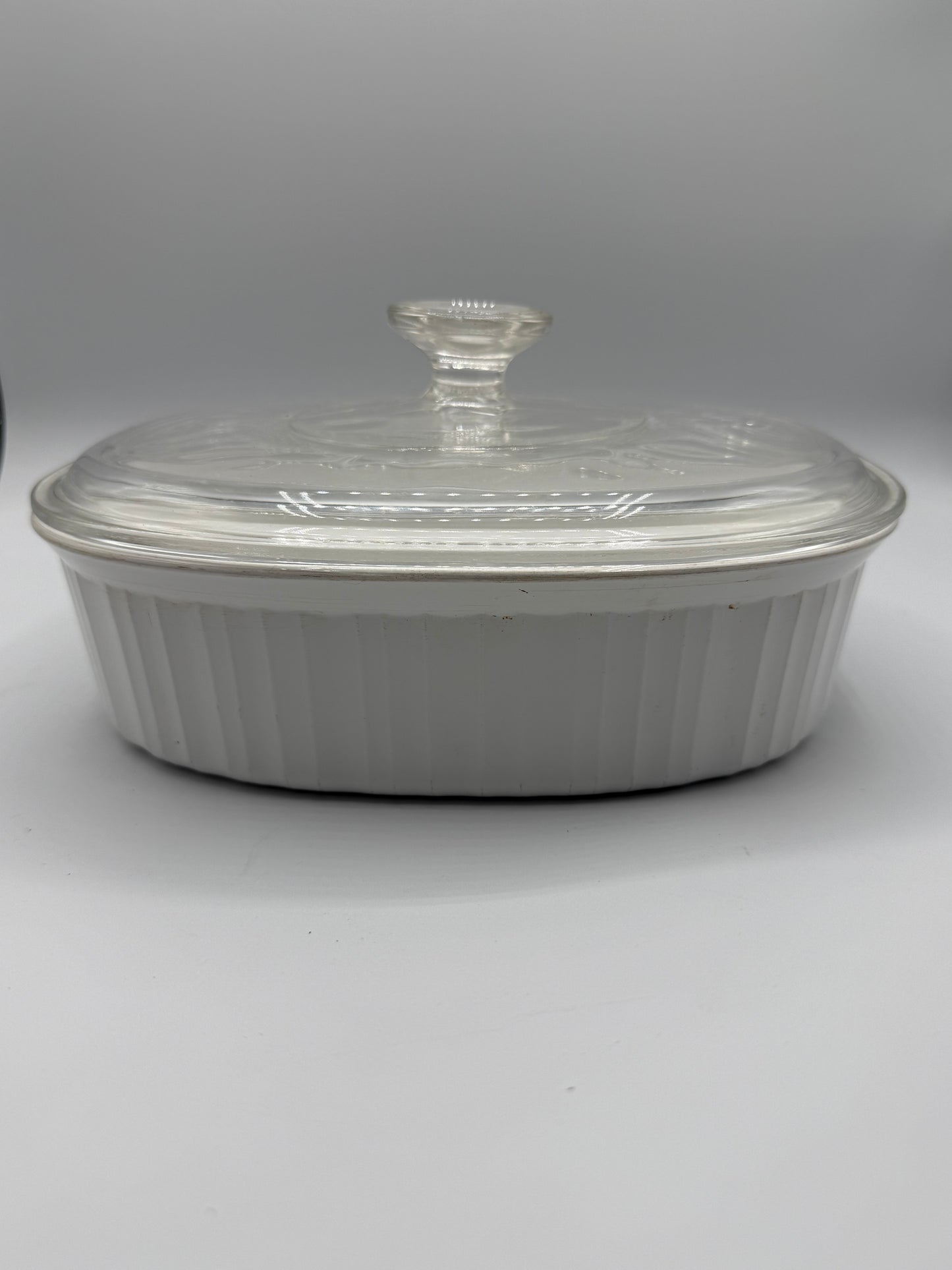 Large White Casserole Dish with Lid