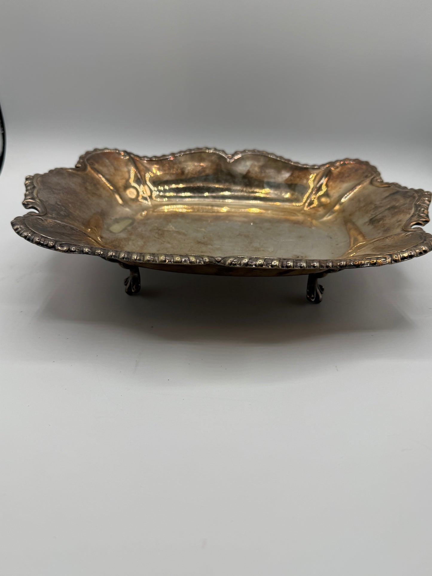 Silver Footed Bowl & Small Tray