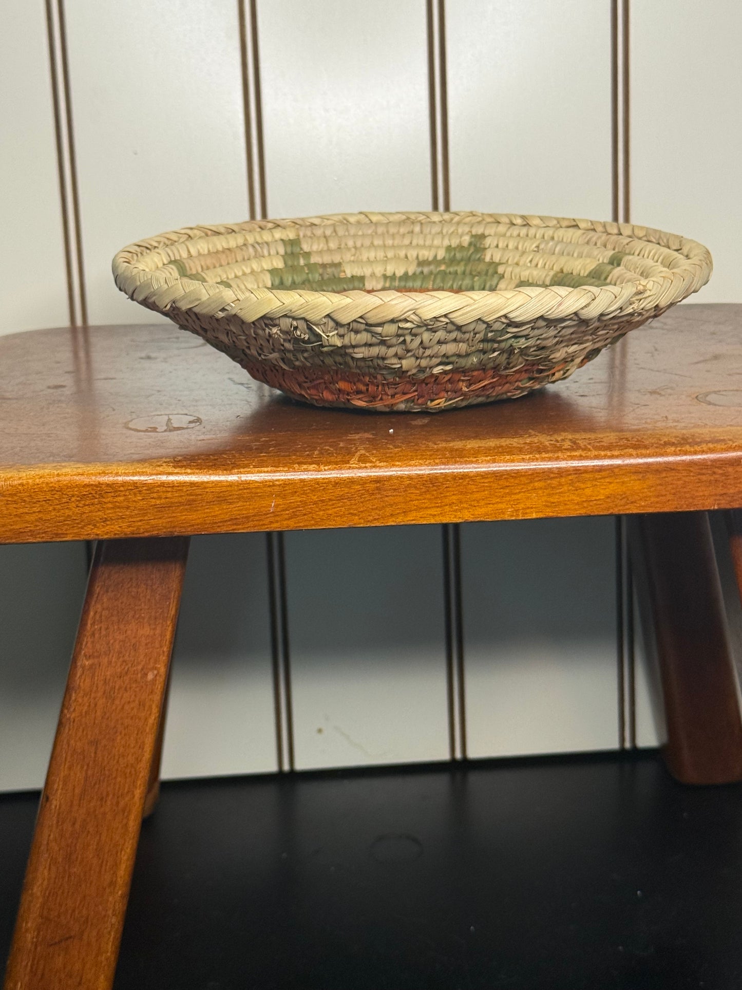 Native American Hand-Woven Coiled Basket