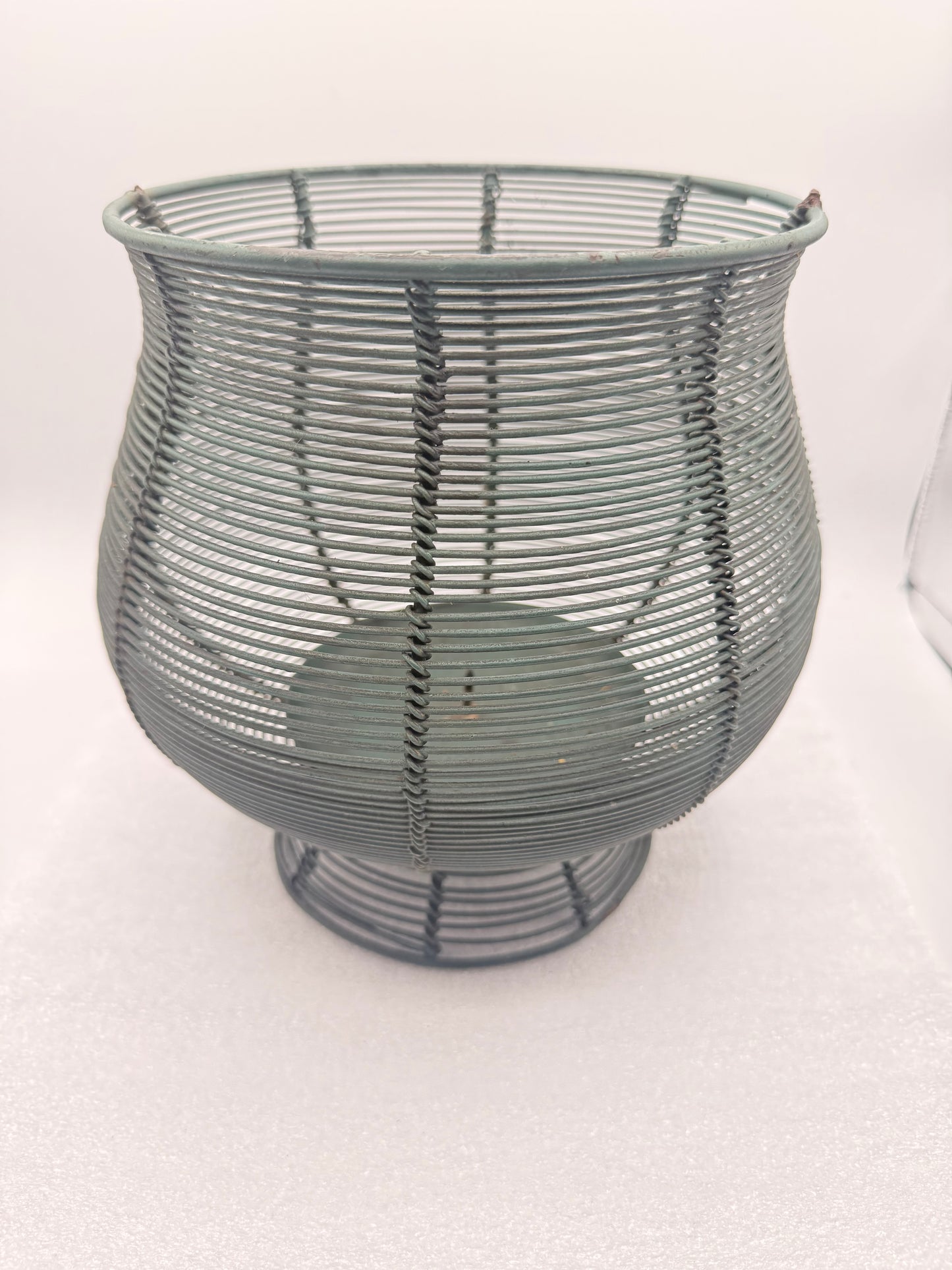 Green Wire Candle Lantern