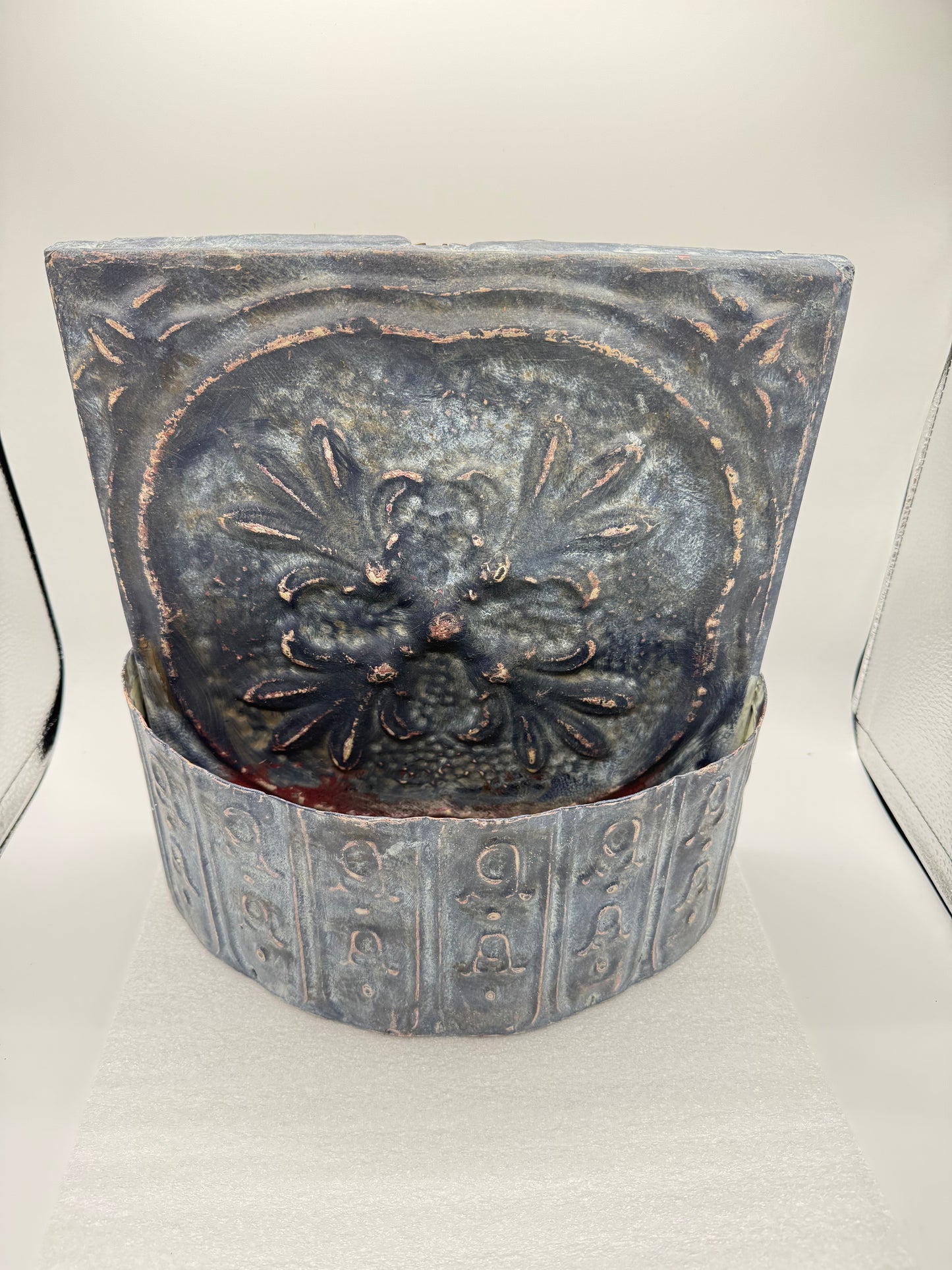 Vintage Tin Tile Wall Basket