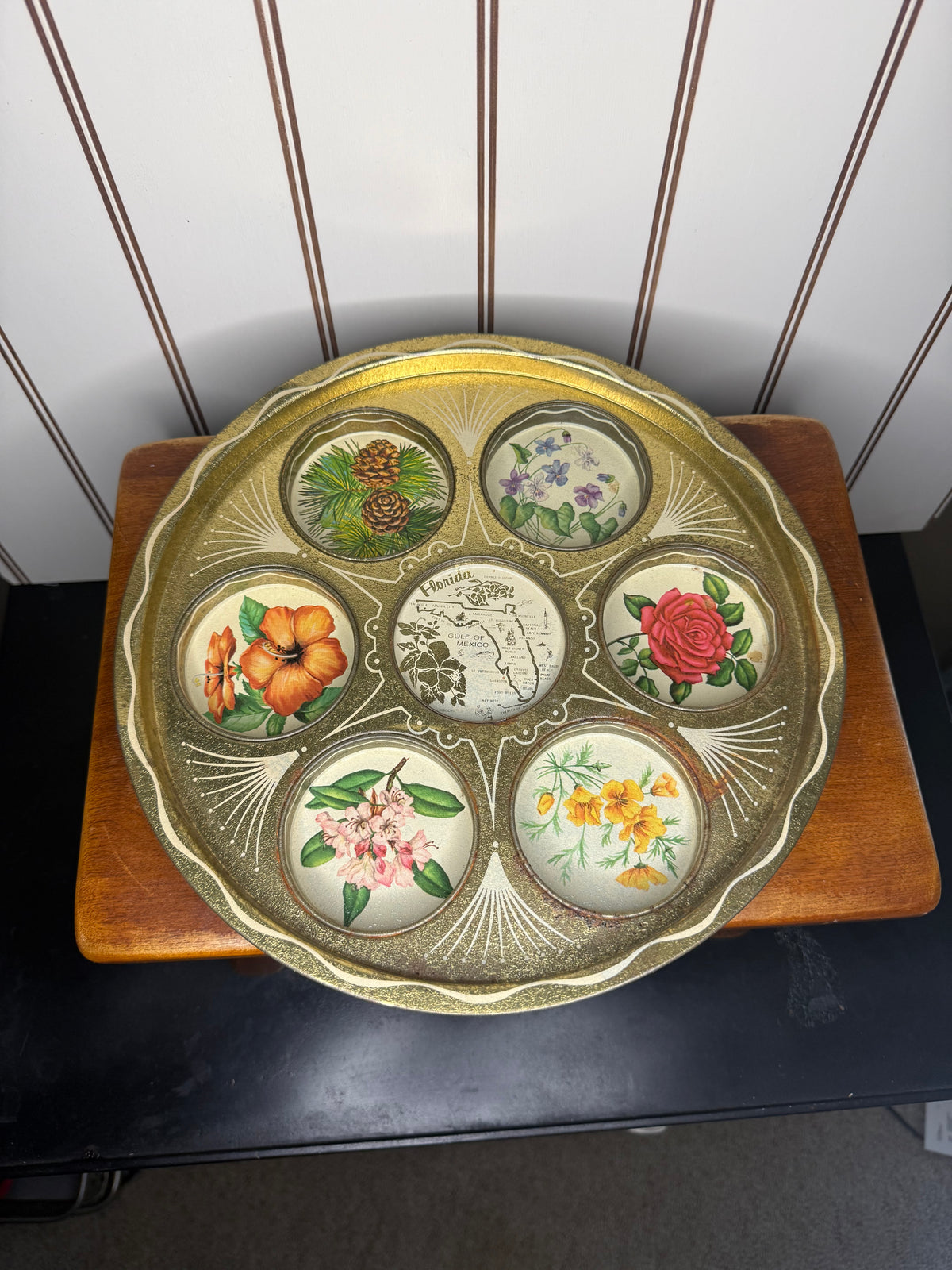 MidCentury Metal Drink Serving Tray