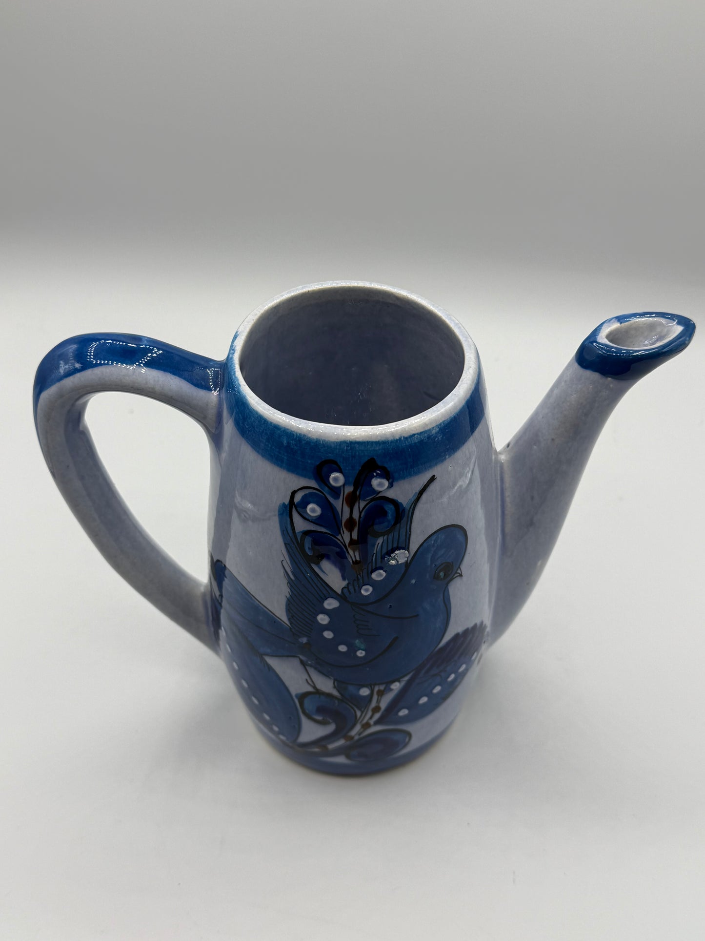 Mid Century Tonala Bluebird and Butterfly Teapot