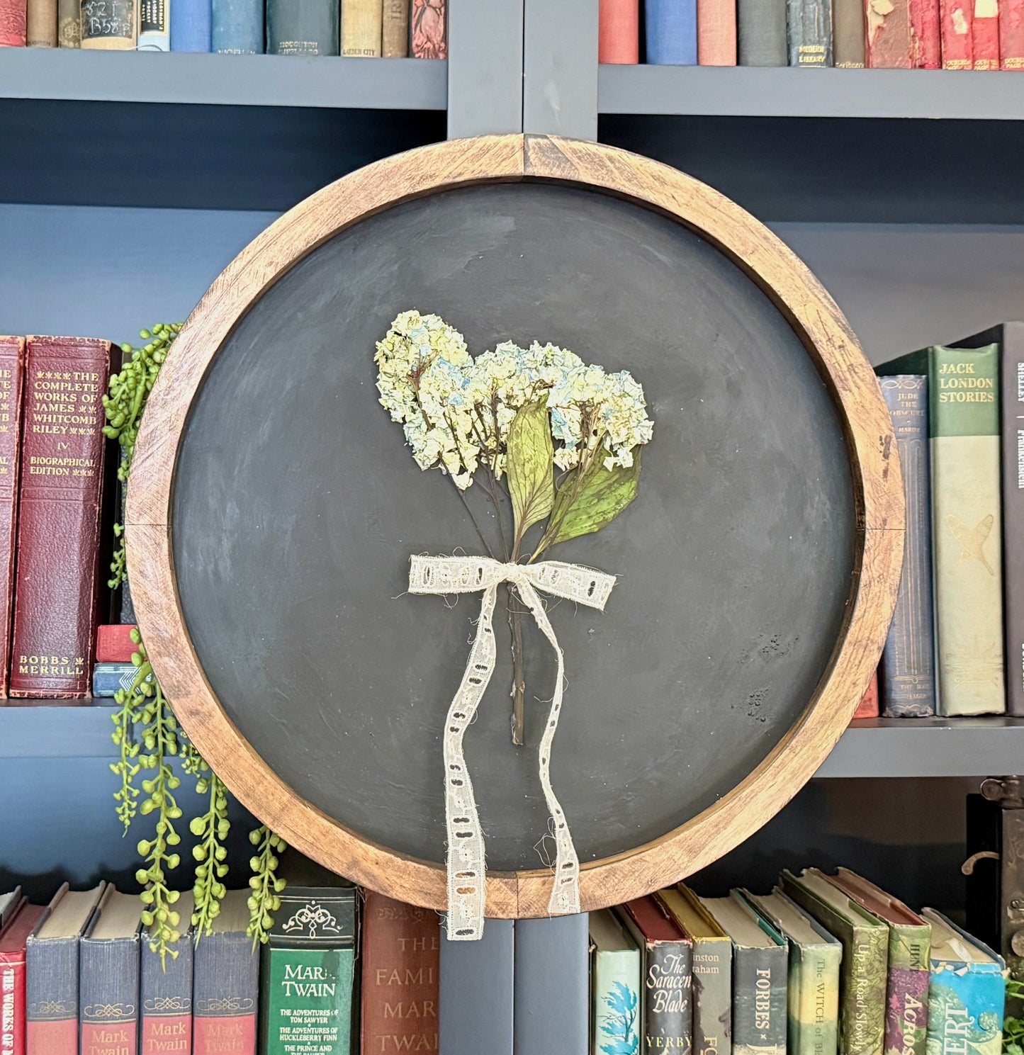 Rustic Wood Framed Hydrangeas