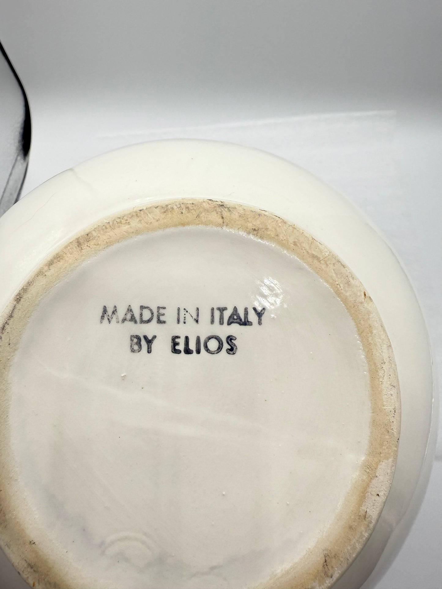 Vintage Elios Italian Ceramic Pitcher (with a raised grape and leaf design)
