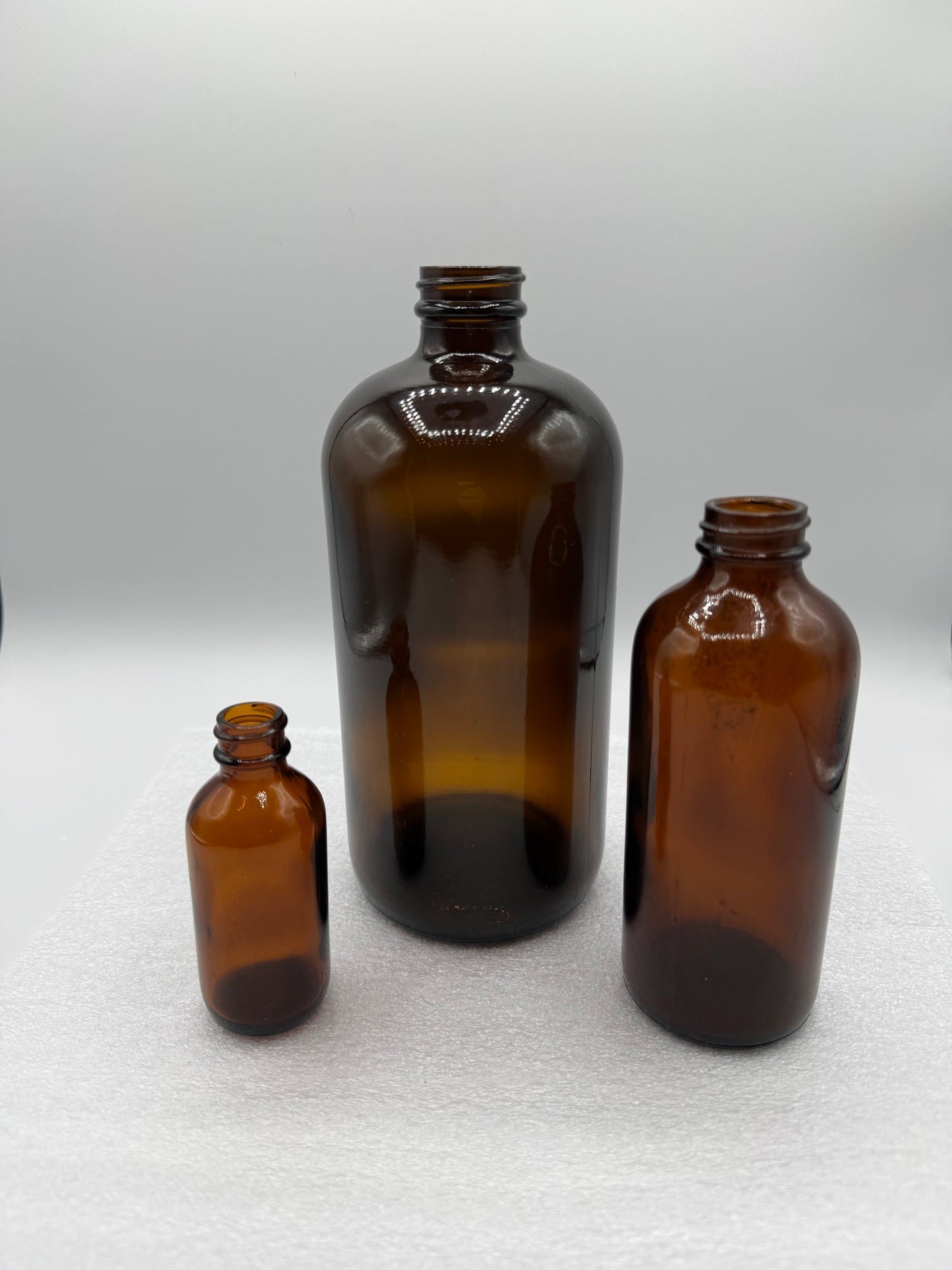 3-Piece Set of Vintage Amber Bottles
