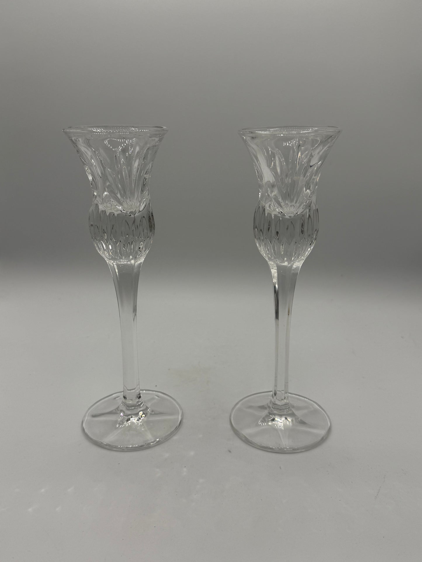 Glass Candlestick Pair