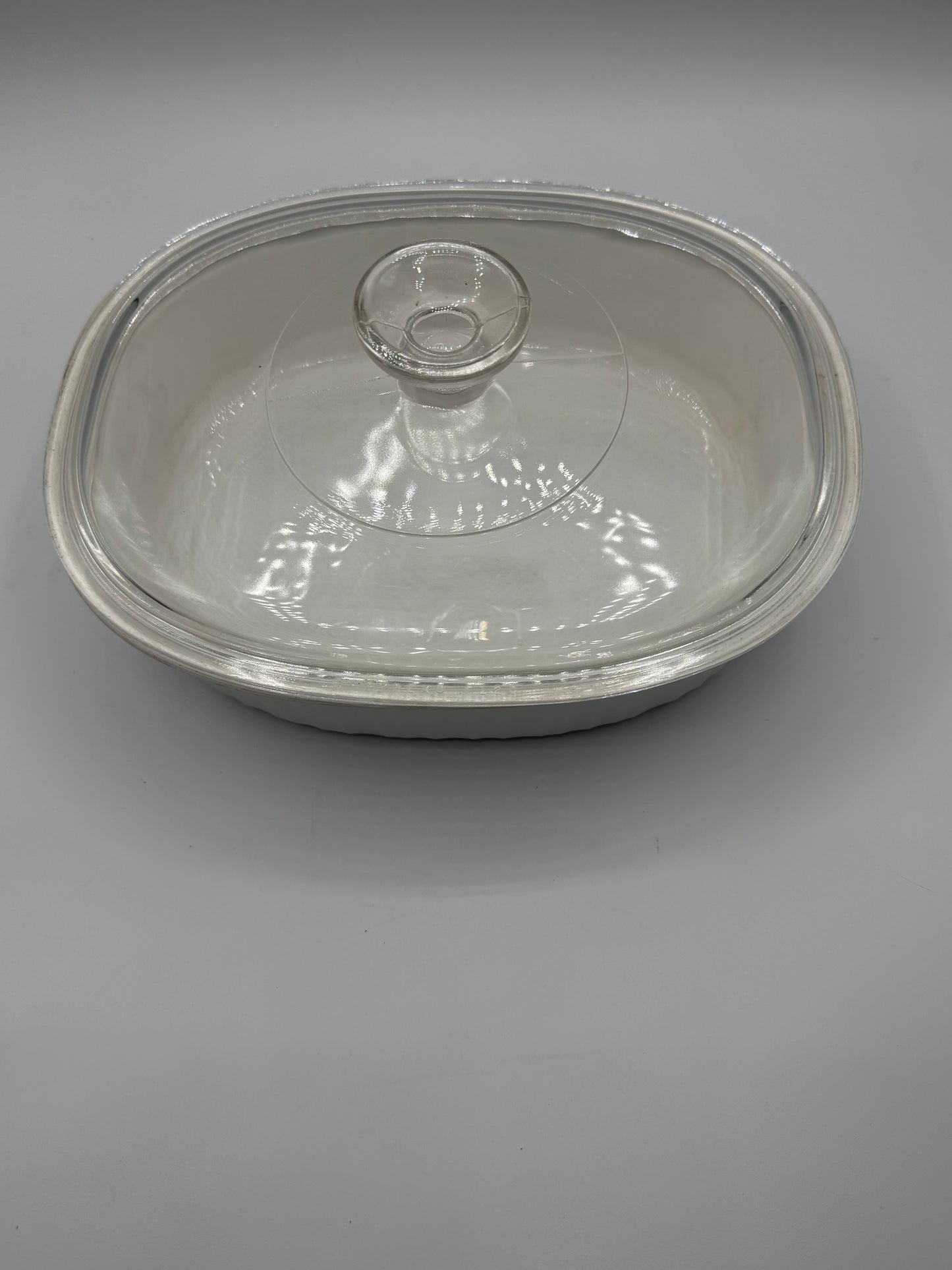Large White Casserole Dish with Lid