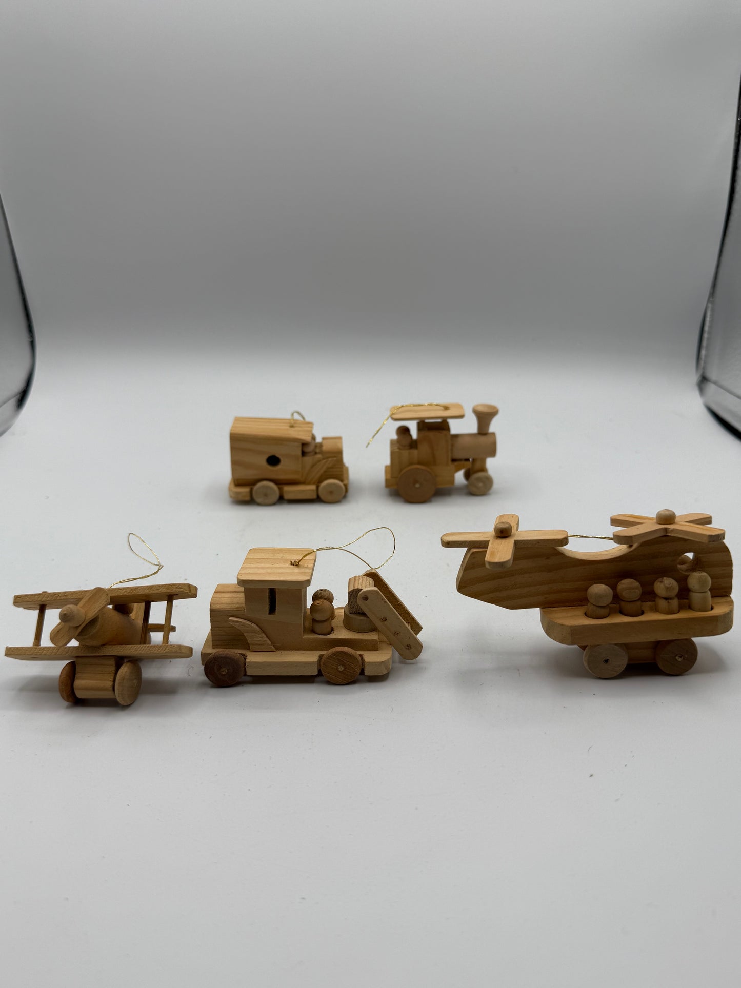 Vintage Wood Ornament 5-Piece Set