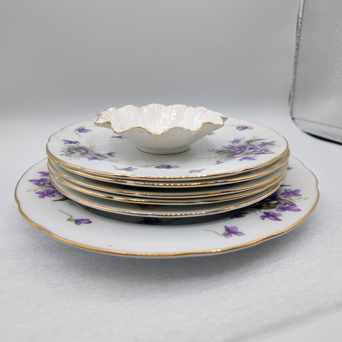 7-piece Vintage Spring Violet Rossetti Dish Set (Made in Occupied Japan)