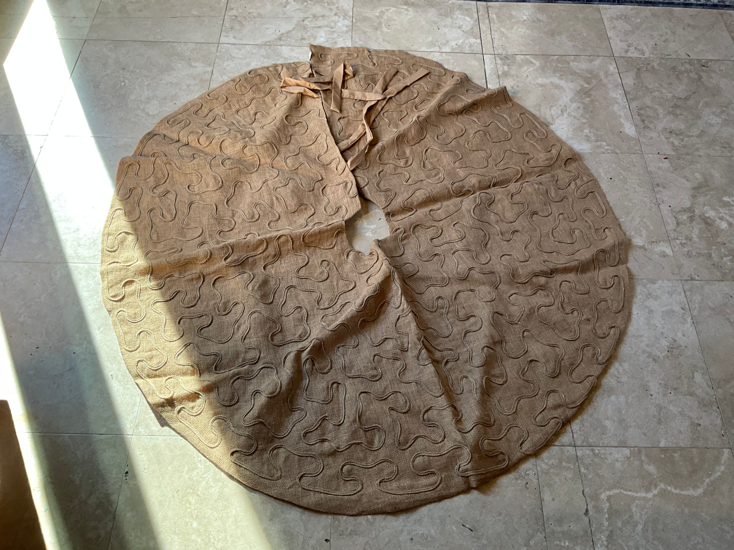 Embellished Burlap Tree Skirt