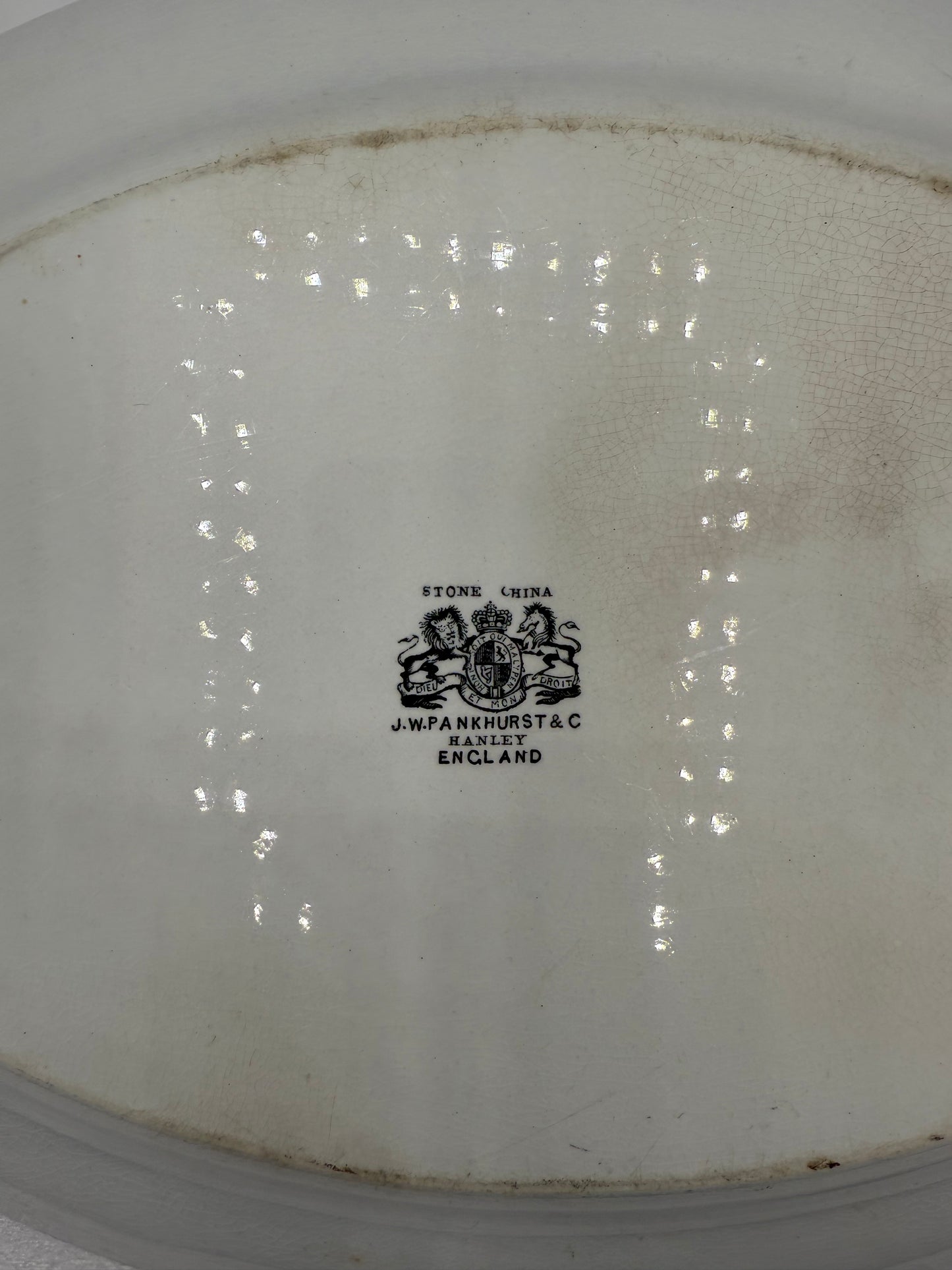 19th Century Ironstone J.W. Pankhurst & Co. England Platter