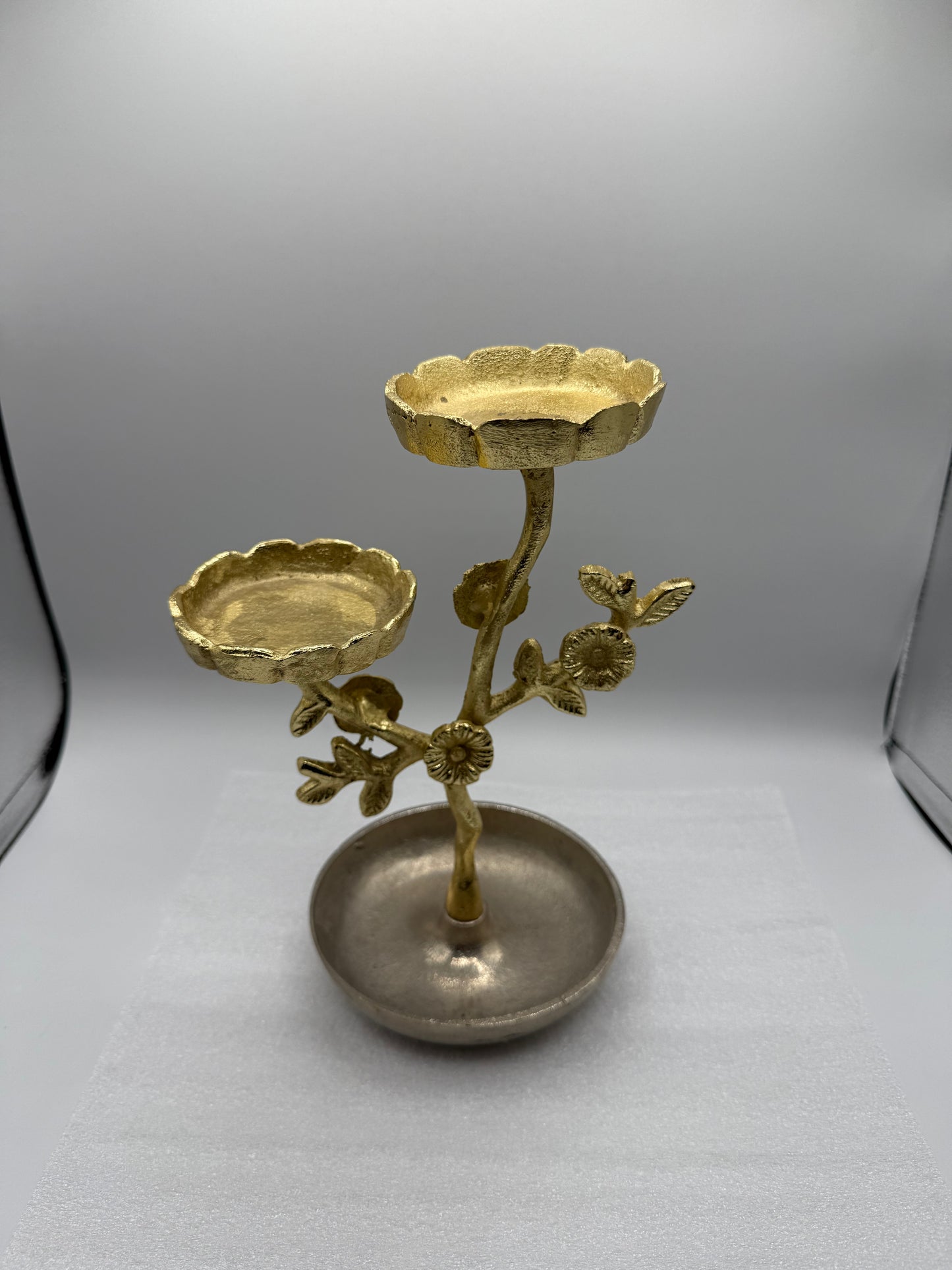 Gold Floral Candlestand