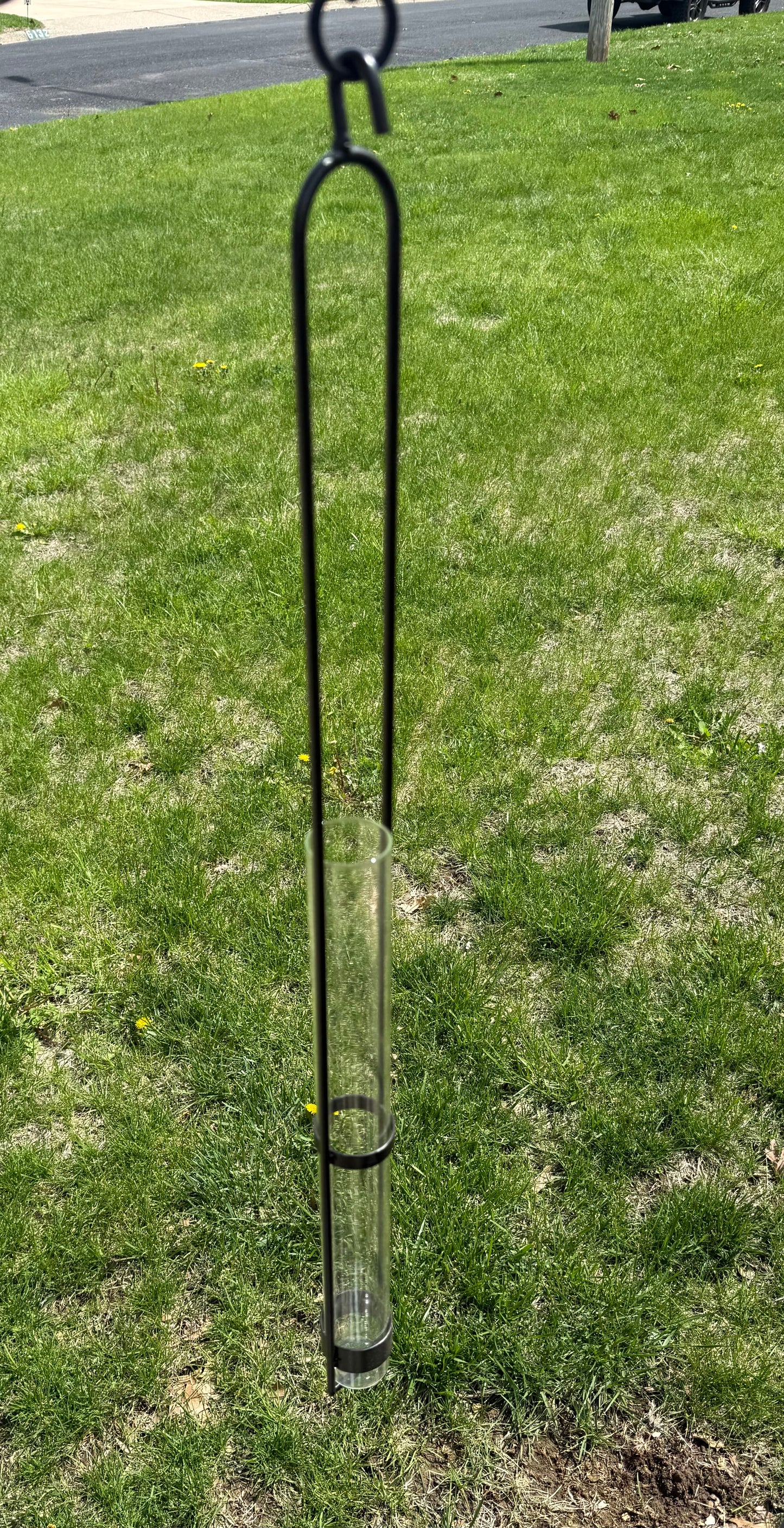 Hanging Cylindrical Glass Vase (with hanging hardware)