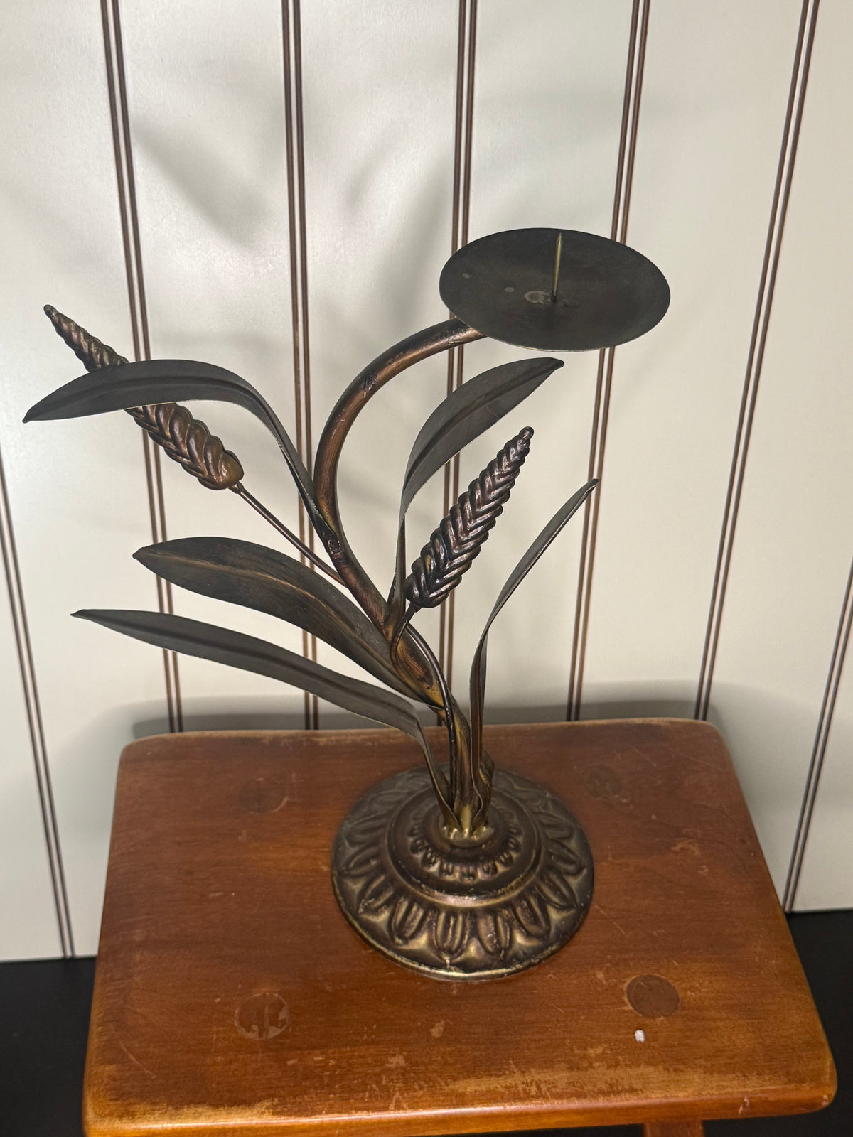 Vintage Wheat Stalk Candle Holders (set of two)