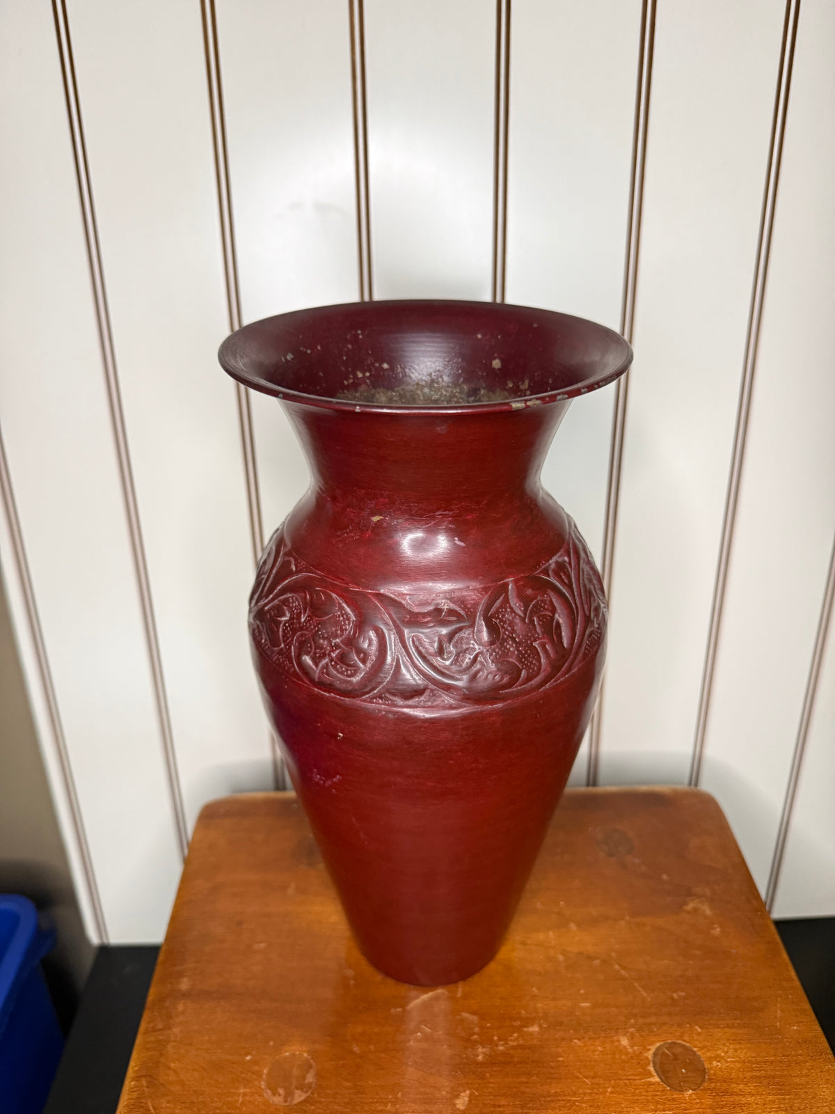 Dark Red Metal Vase