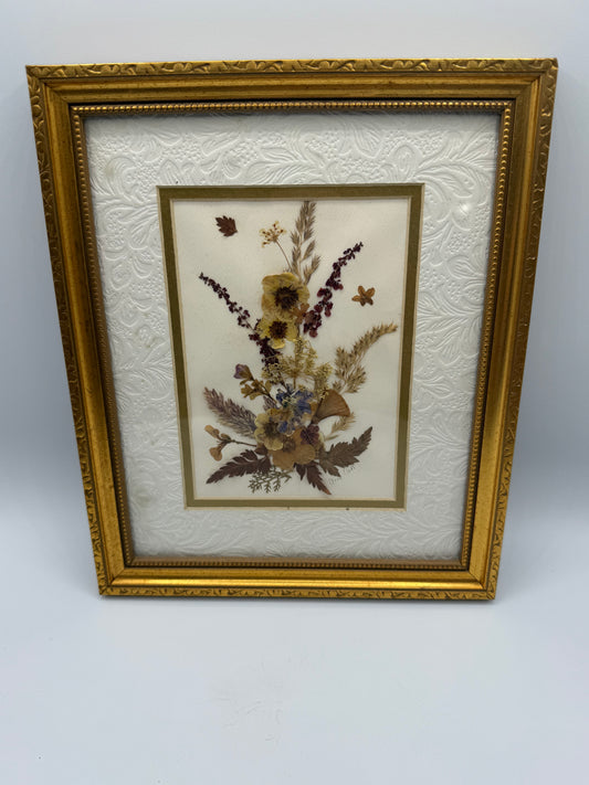 Dried Pressed Gold Framed Florals