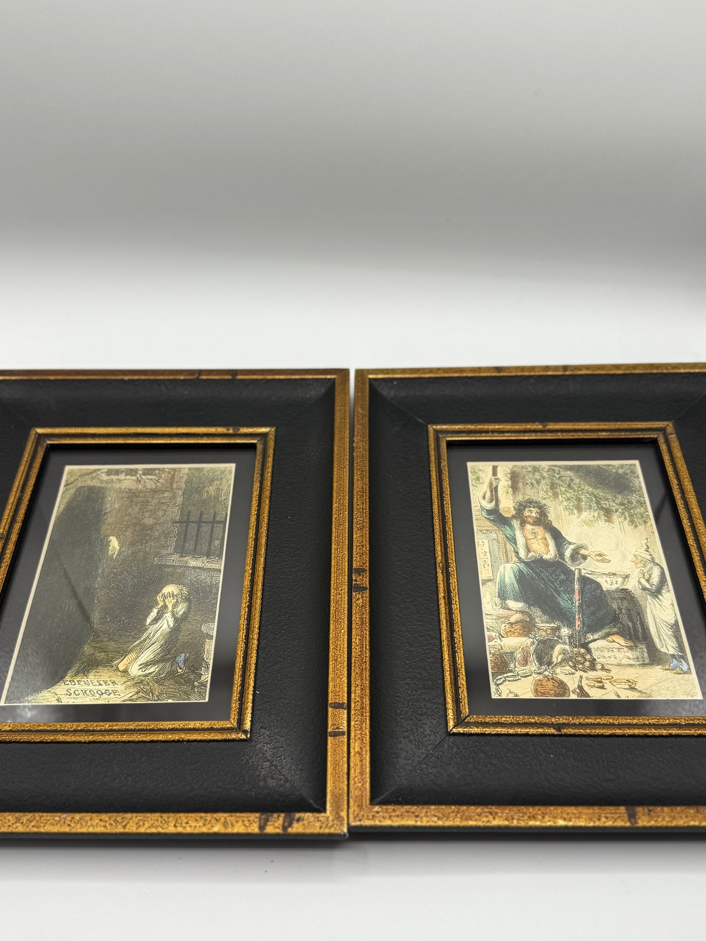“A Christmas Carol” Framed Illustrations (set of 2)