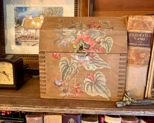 Wood Trunk with Botanical Design
