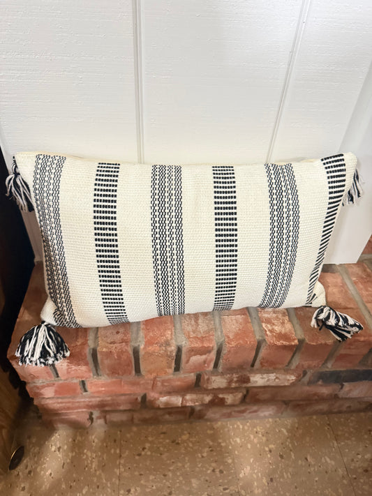 Woven Black & White Throw Pillow