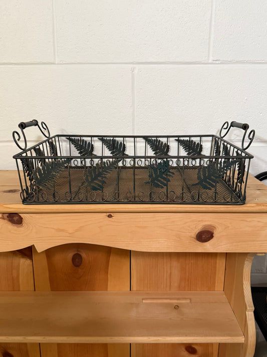 Metal Tray with Leaf Design
