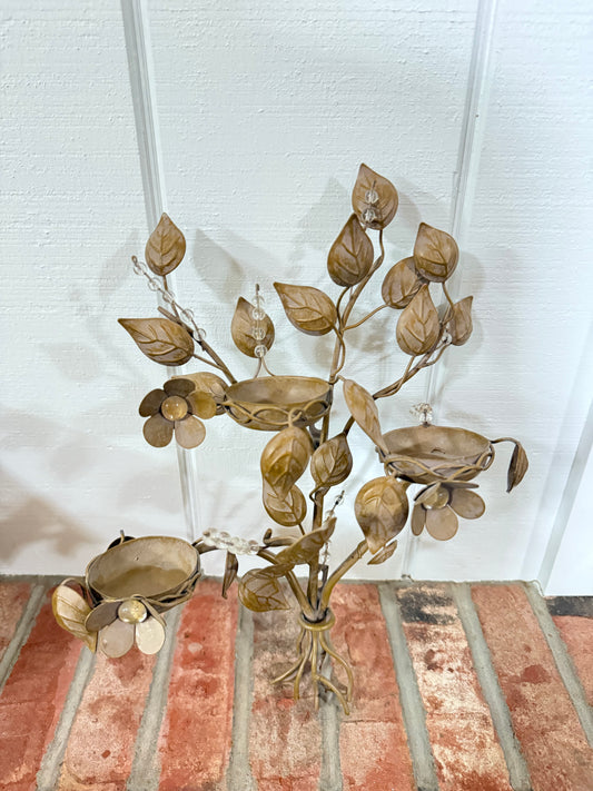 Party Lite Floral  3 Candle Holder