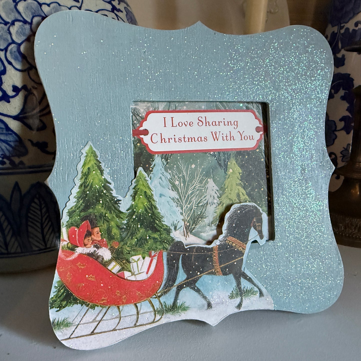 Red Sleigh Picture Frame