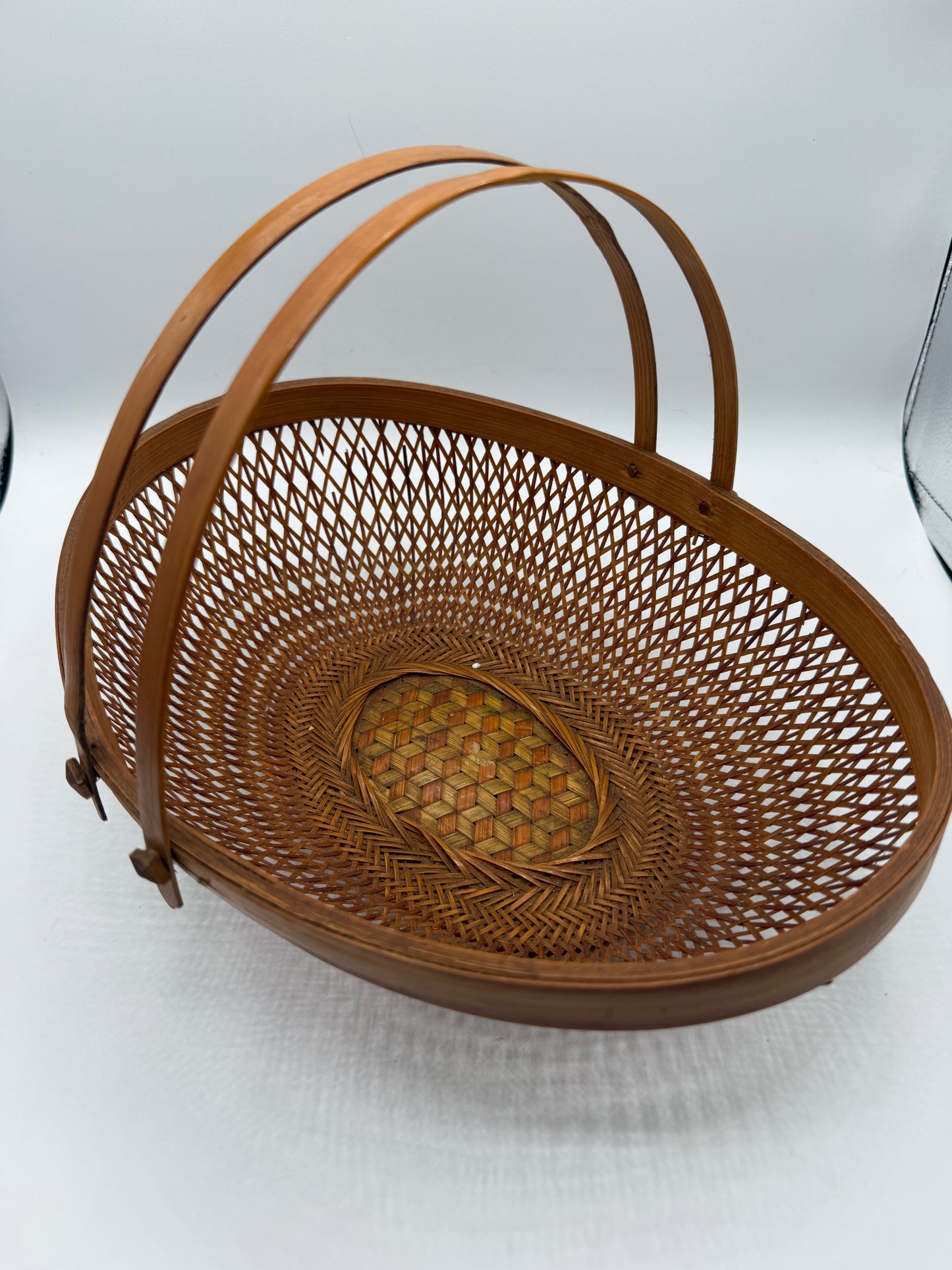 Vintage Handled Wicker Basket