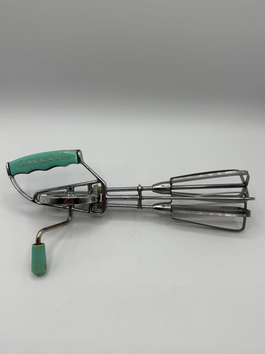 Vintage Maynard Hand Blender with Turquoise Handles