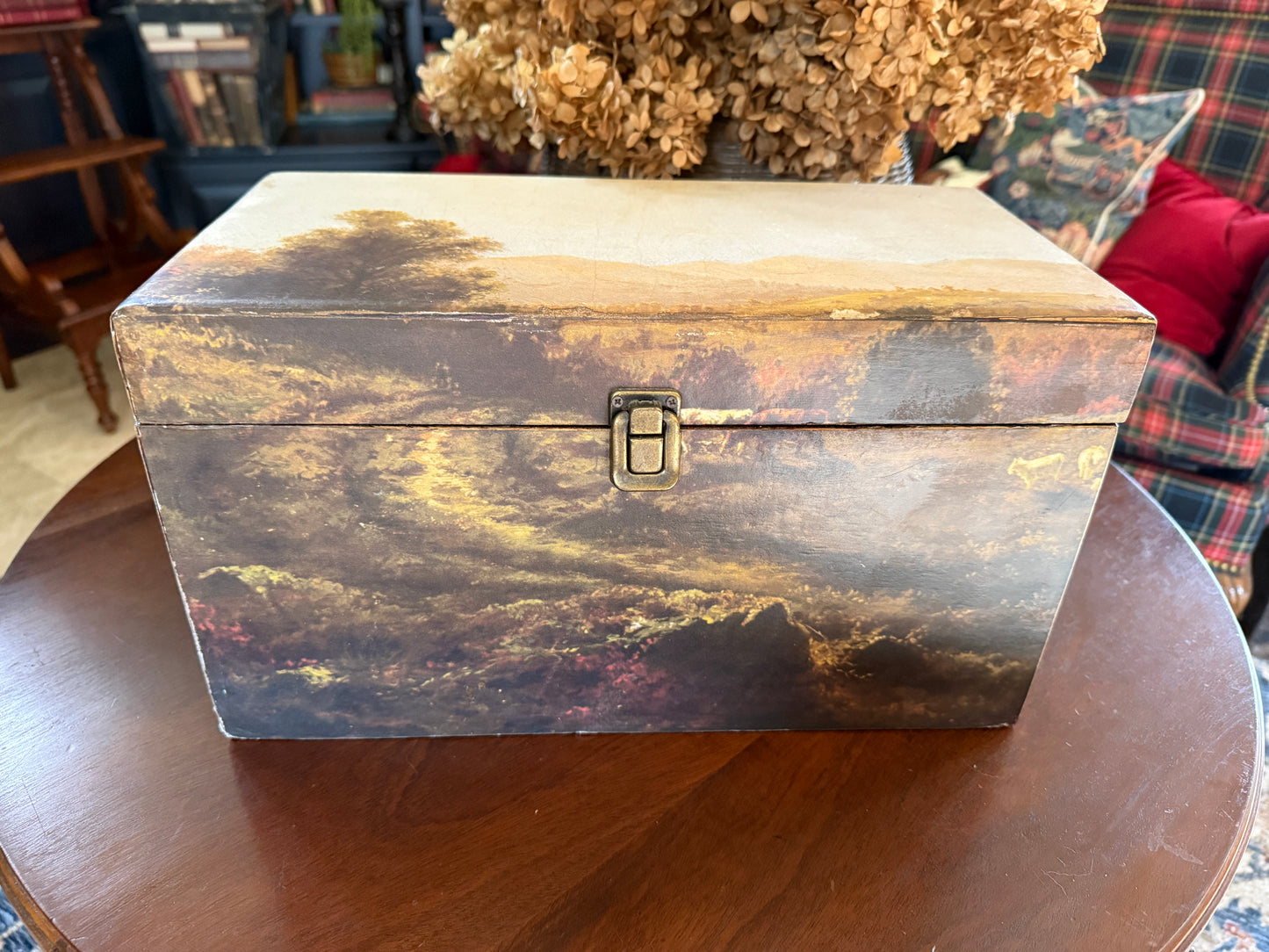 Trunk with Vintage Landscape Print