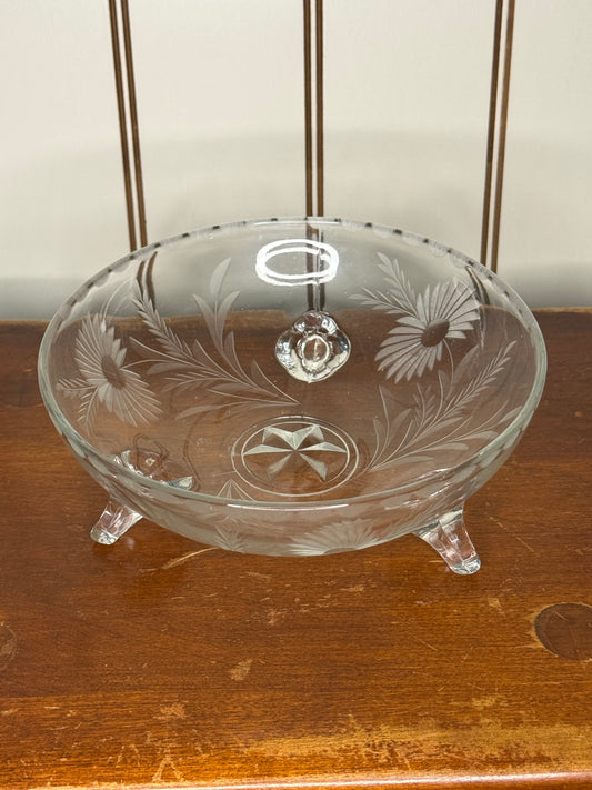 Cut Glass Footed Bowl