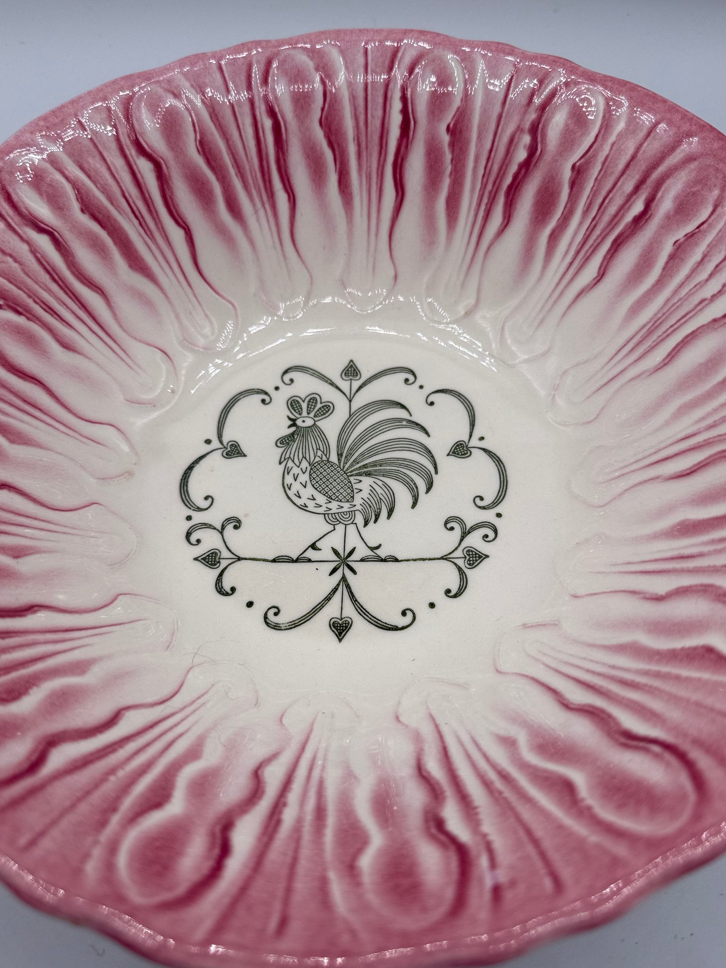 Vintage Scio Pottery Provincial Rooster Bowl
