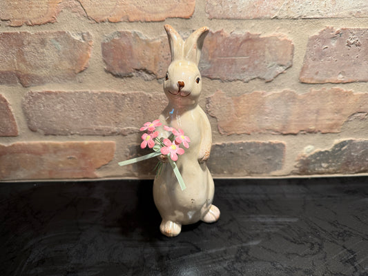 Rabbit with Metal Flowers