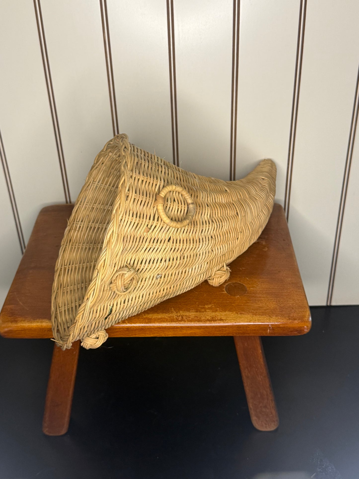 Vintage Wicker Cornucopia