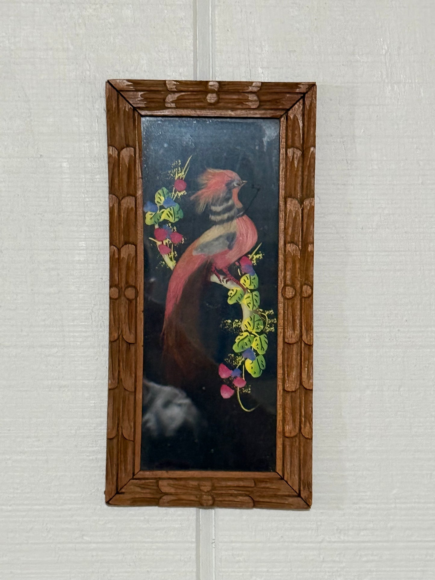 Vintage Mexican Feathercraft Bird Art (set of two)