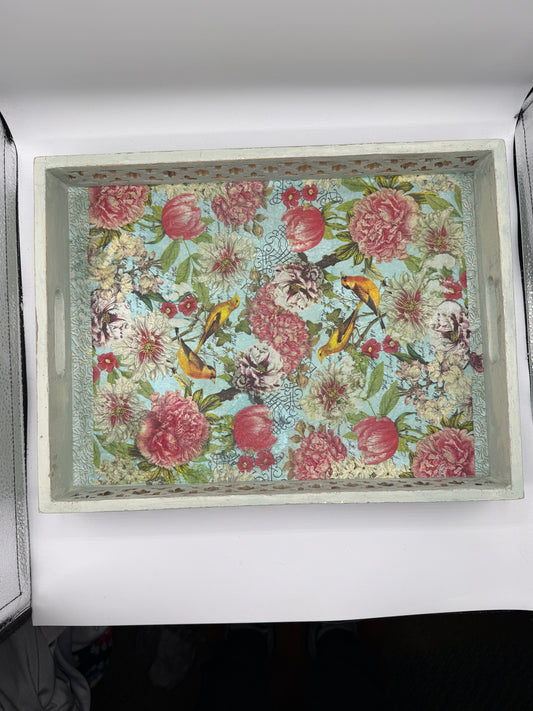 Decoupaged Wood Tray