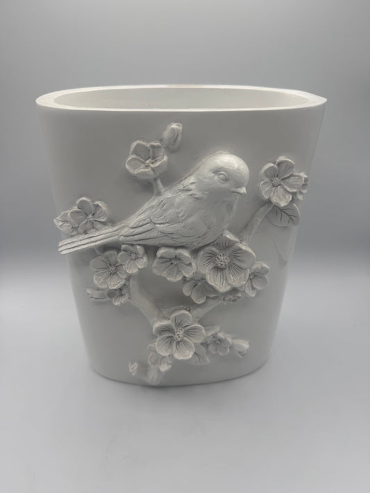 Bird on Branch Oval Vase
