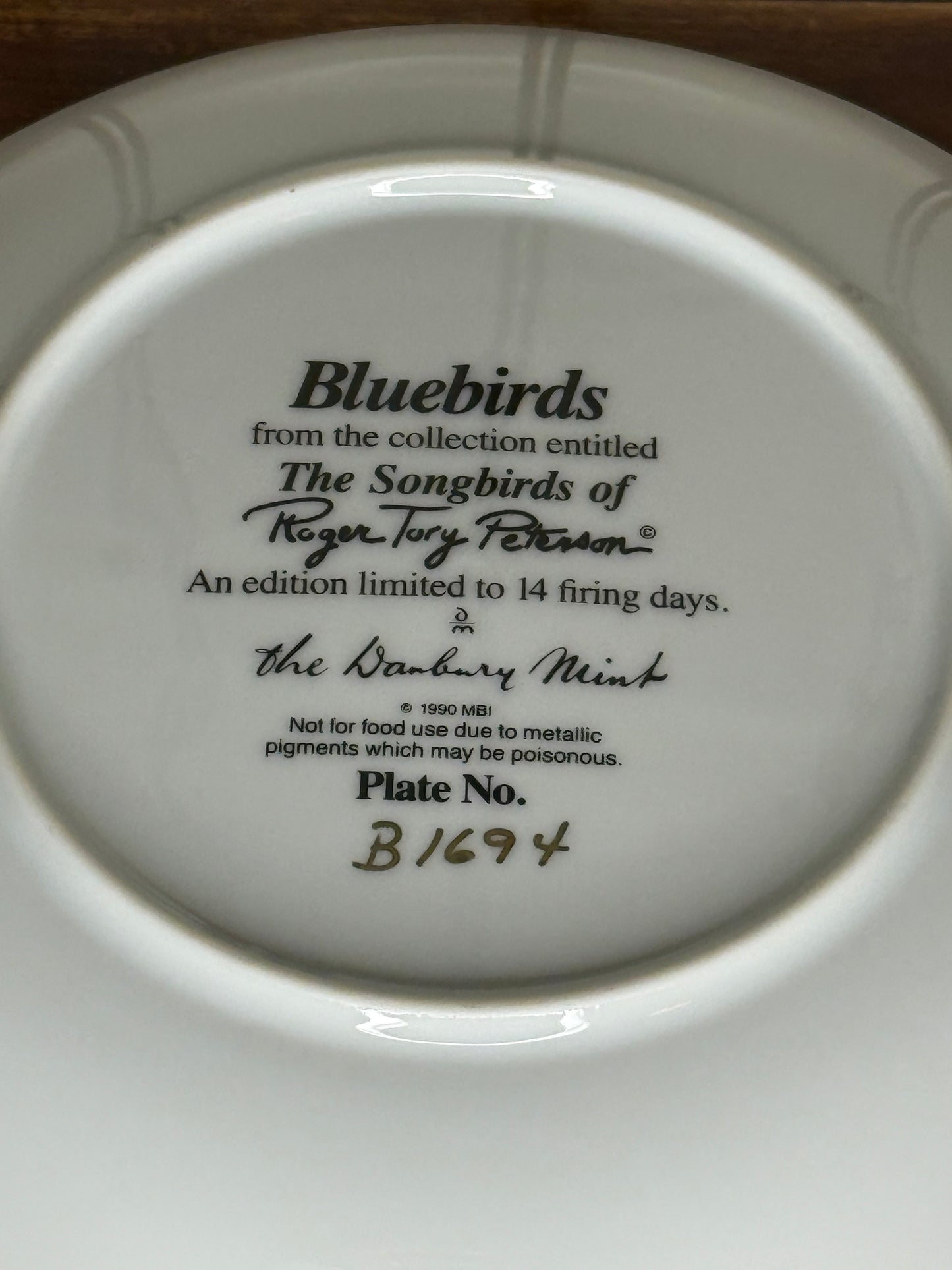 Danbury Mint Bluebirds Decorative Plate