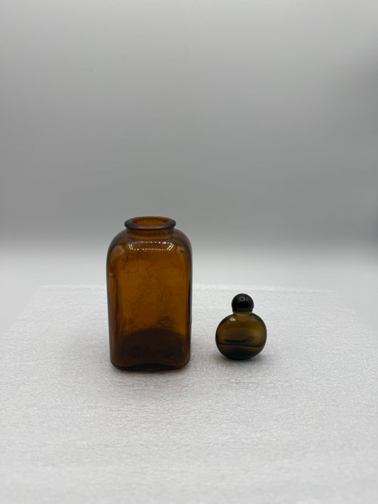 2-Piece Set of Vintage Amber Bottles