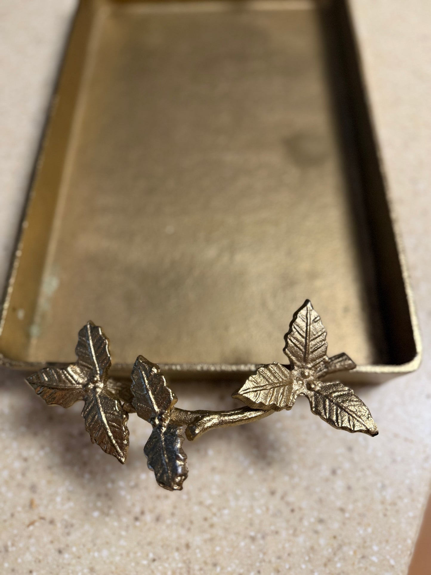 Gold Poinsettia Tray