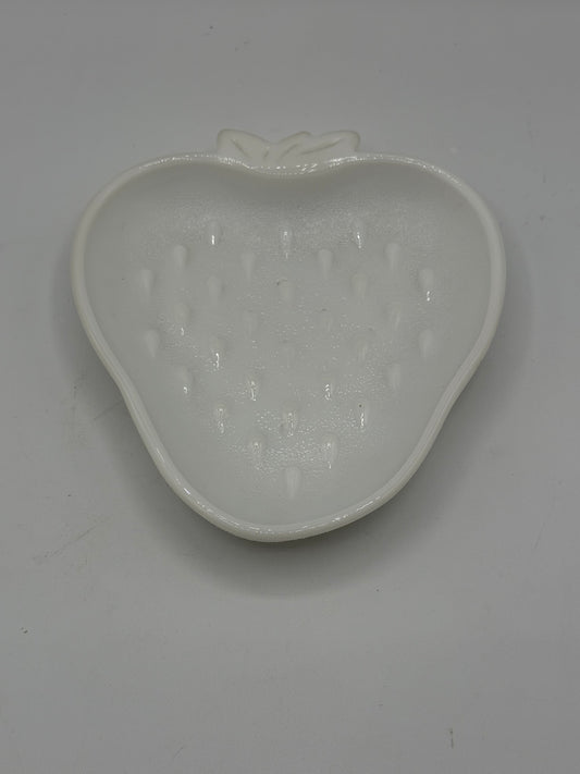 Vintage Hazel Atlas Milk Glass Strawberry Dish